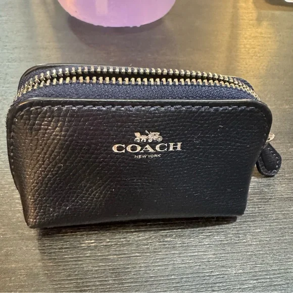 Coach Black Leather Coin Purse - Picture 1 of 6